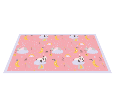 Rózsaszín háttér pandas gyerekek bakelit szőnyeg - TenStickers