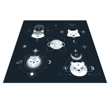 Kozmikus állatarcok vinil szőnyeg mások - TenStickers