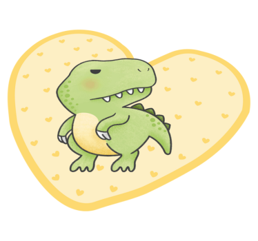 Szív alakú dino vinil szőnyeg gyerekek - TenStickers