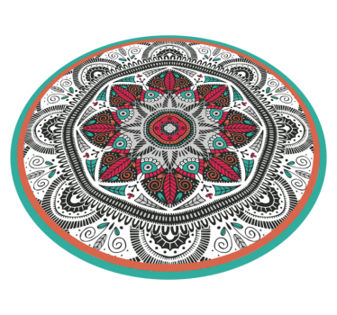 Nagy kerek mandala konyha padló - TenStickers