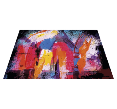 Absztrakt festék színű modern vinil szőnyeg - TenStickers