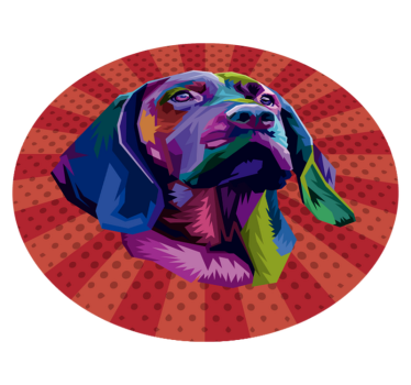 Kutya pop art állatszőnyeg - TenStickers