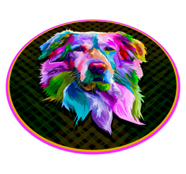 Golden retriever pop art állati szőnyeg - TenStickers