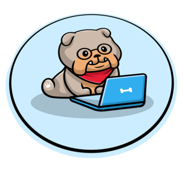 Kiskutya számítógéppel vinil szőnyeg állat - TenStickers