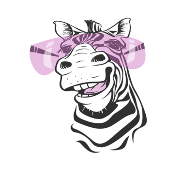 Mosolygó zebra arc vinil szőnyeg állat - TenStickers