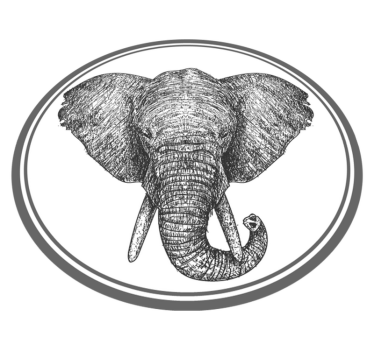 Szürke elefánt körvonala vinil szőnyeg állat - TenStickers