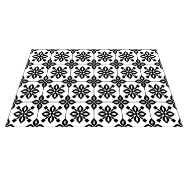 Fekete-fehér mandala cserépszőnyeg - TenStickers