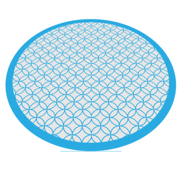 Szürke kék kör alakú csempe szőnyeg - TenStickers