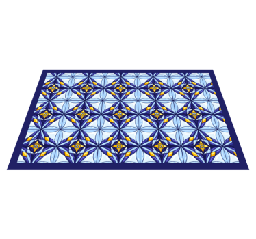 Portugál kék és sárga mandala szőnyeg - TenStickers