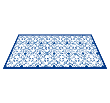 Kék formájú mandala vinyl szőnyeg - TenStickers