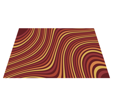 Hullámos retro színáramlat vinil szőnyeg szüret - TenStickers