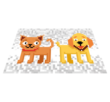 Pixelált háziállat barátok vinil szőnyeg mások - TenStickers