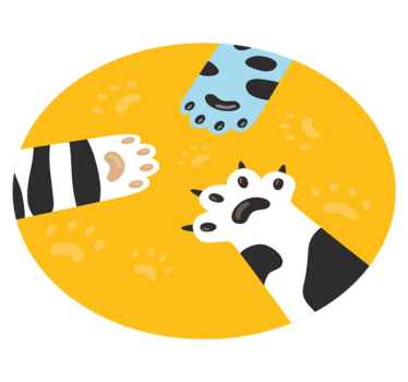 Három macska mancs állati szőnyeg - TenStickers