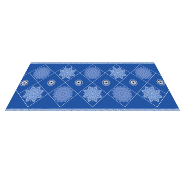 Kék mandalák patchwork cserépszőnyeg - TenStickers