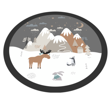 Gyerekek skandináv táj és állatok gyerekek vinyl szőnyeg - TenStickers