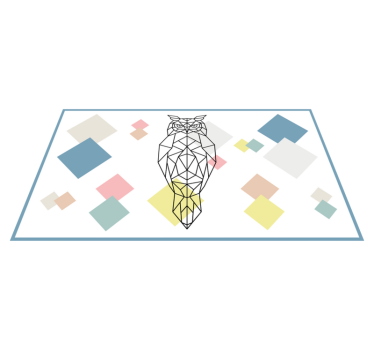 Bagoly nyomtatás geometriai alakzatokra nordic stílusú szőnyegre - TenStickers