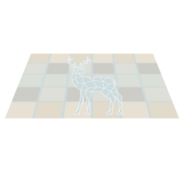 Origami szarvas motívum vinil szőnyeg állat - TenStickers