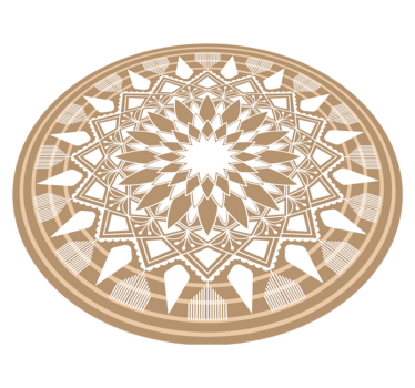 Természetes nagy mandala körkörös mandala szőnyeg - TenStickers