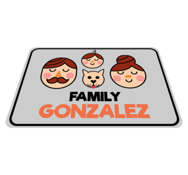 Egyedi családi portré Vinil szőnyeg nevekkel - TenStickers