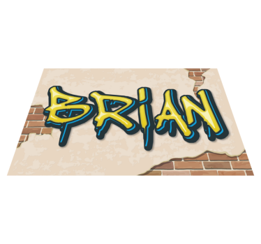 Graffity és tégla textúra személyre szabott vinil szőnyeg - TenStickers