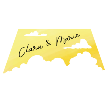 Felhős pár design Vinil szőnyeg nevekkel - TenStickers