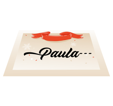 Beige design egyedi név vinil szőnyeg karácsony - TenStickers