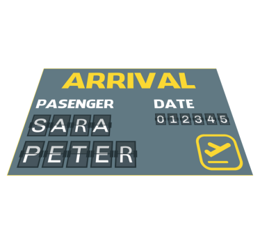 érkezési repülőjegy Vinil szőnyeg nevekkel - TenStickers