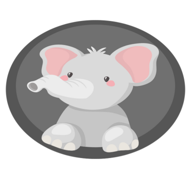 Bébi elefánt ormánya vinil szőnyeg gyerekek - TenStickers