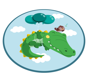 Boldog krokodil kaland vinil szőnyeg óvodák - TenStickers