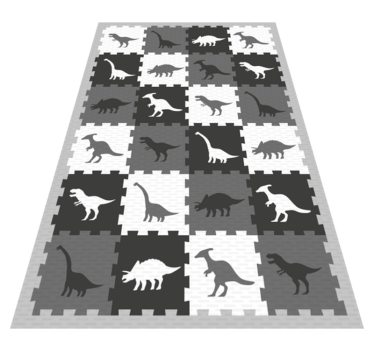 Szürke állat puzzle babaszőnyeg - TenStickers