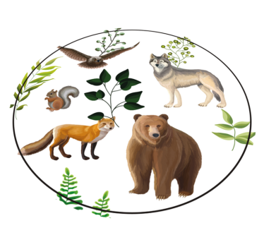Barátságos erdei lények vinil szőnyeg mások - TenStickers