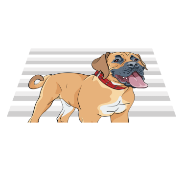 Kutya egy piros nyaklánc hálószoba szőnyeg - TenStickers