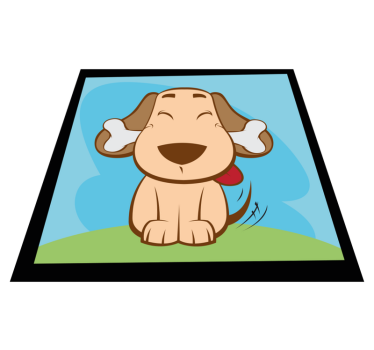 Boldog kutya csonttal vinil szőnyeg állat - TenStickers