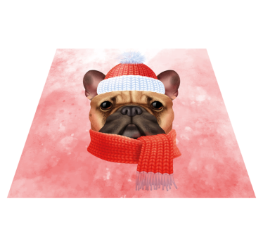 Francia bulldog tél vinil szőnyeg állat - TenStickers