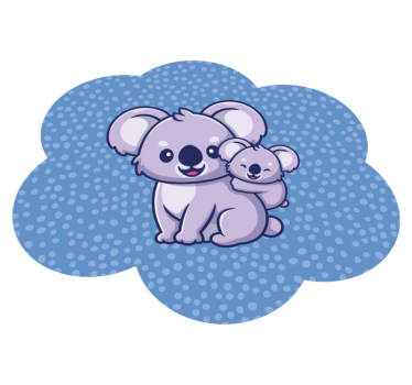 Boldog apa és fia koala állatszőnyeg - TenStickers