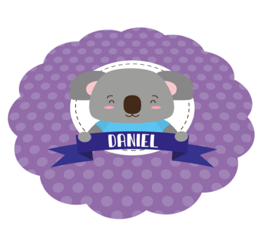Cuki koala névvel vinil szőnyeg óvodákhoz - TenStickers