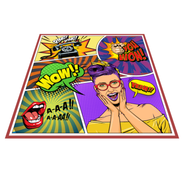 Képregény világos szalag hálószoba szőnyeg - TenStickers