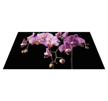 Orchidea fekete háttér virágszőnyeg - TenStickers