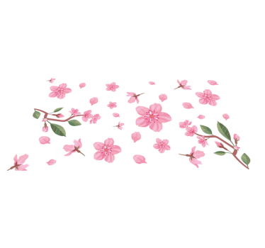 Rózsaszín cseresznyevirág virágszőnyeg - TenStickers
