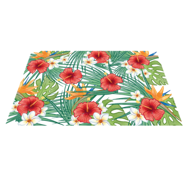 Trópusi virágos téma vinil szőnyeg virágok és növények - TenStickers