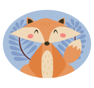 Intelligens róka pasztell színek állati szőnyeg - TenStickers