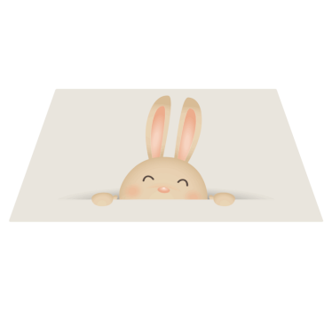 Boldog nyuszi arc vinil szőnyeg gyerekek - TenStickers