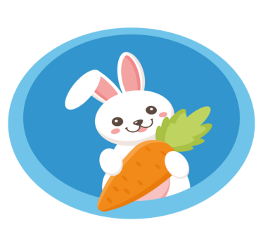 Nyúl egy füllel felfelé állati szőnyeggel - TenStickers
