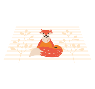 Róka állati szőnyeg arca - TenStickers
