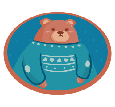 Szomorú medve állat szőnyeg portréja - TenStickers