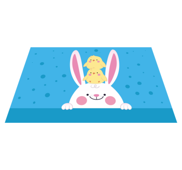 Nyúl csirkék állati szőnyeggel - TenStickers