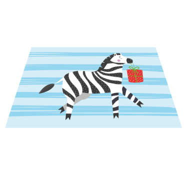 Zebra ajándékkal vinil szőnyeg állat - TenStickers