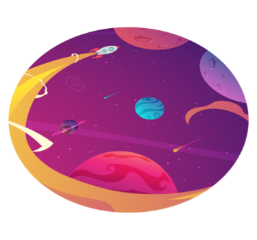Rajzfilm rakéta az űrcsillag szőnyegen keresztül - TenStickers