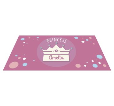 Hercegnő koronával és névvel gyerek vinyl szőnyeg - TenStickers
