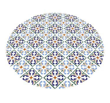 Geometrikus kék árnyalatok vinil szőnyeg csempe hatás - TenStickers